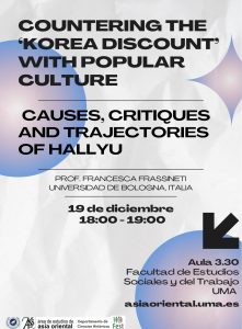 Conferencia Countering the ‘Korea discount’ with popular culture: Causes, critiques and trajectories of Hallyu